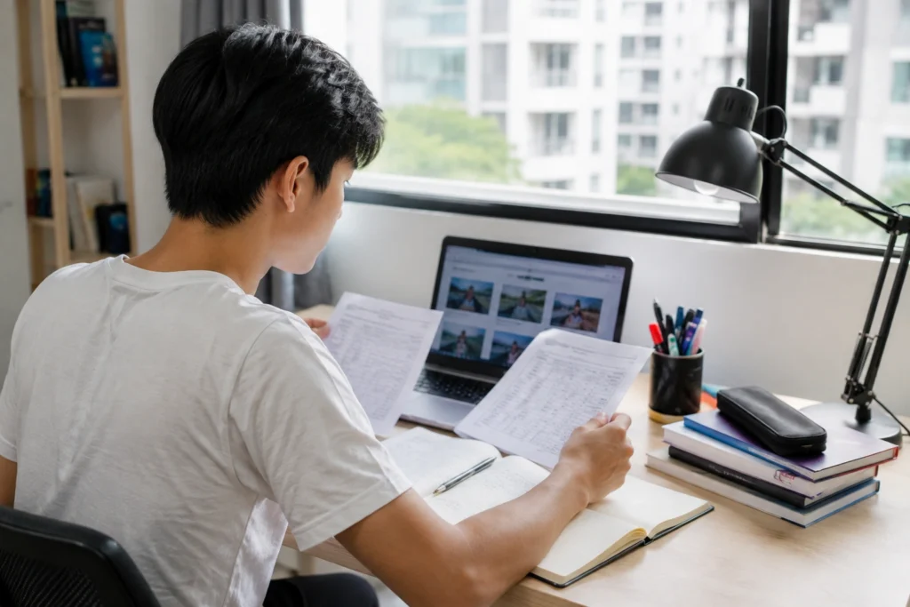 Singapore O-Level Student Comparing JC Admission Choices Singapore O-Level student comparing Junior College admission choices